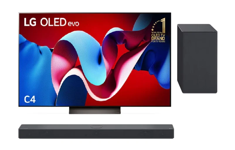 LG OLED55C4PSA 55'' OLED evo C4 4K Smart TV + LG SC9S 3.1.3 Channel Sound Bar High Res Audio with Dolby Atmos - Image 2