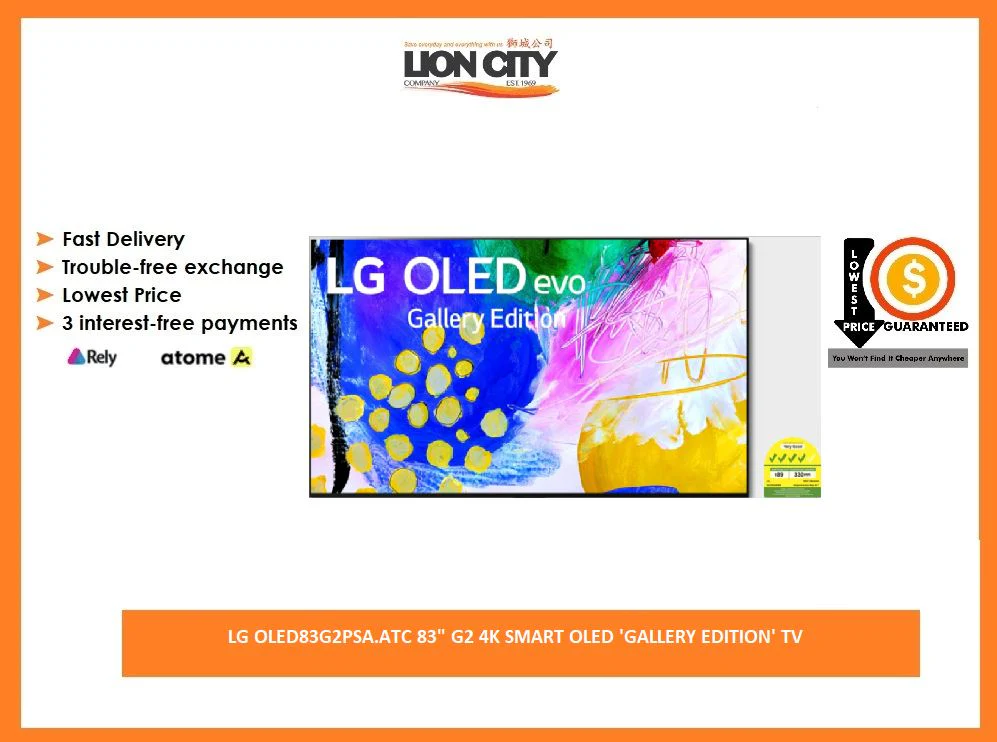 LG OLED83G2PSA.ATC 83" G2 4K SMART OLED 'GALLERY EDITION' TV - Image 2