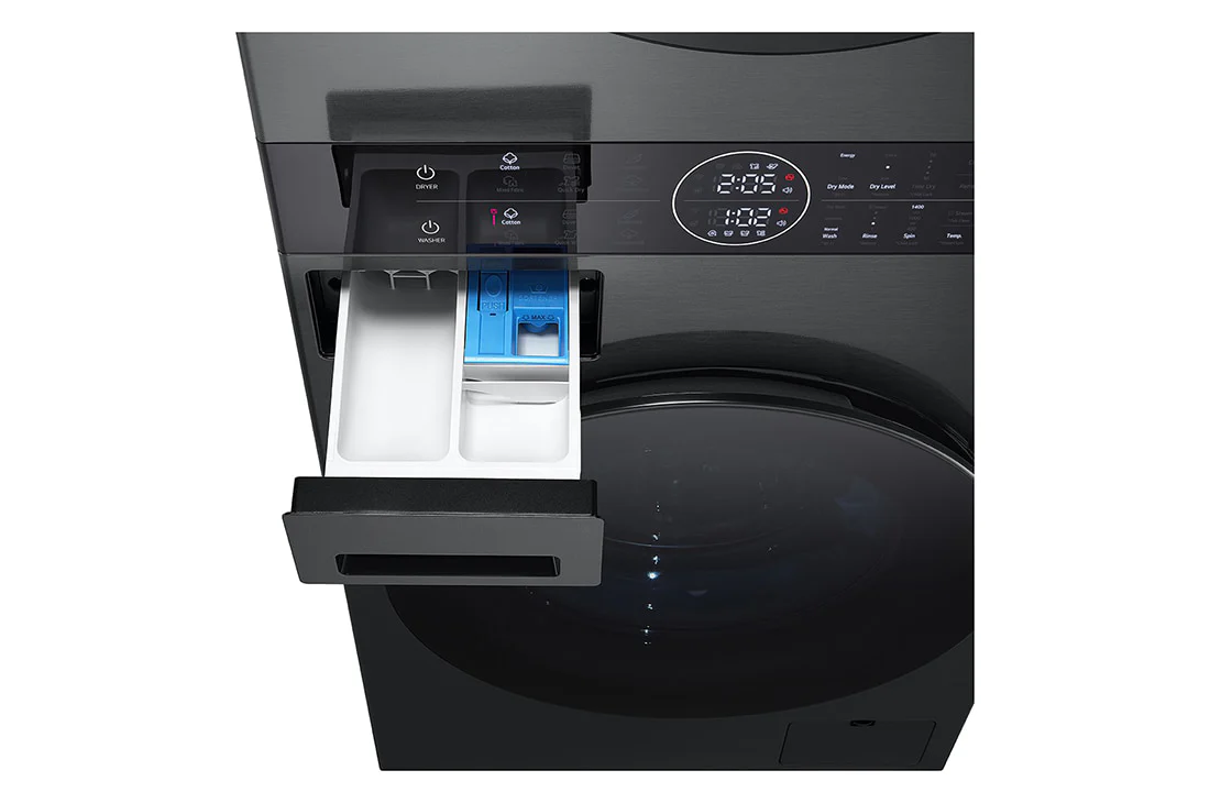 LG WT1410NHB 14/10kg AI DD™ Front Load WashTower™ in Black Steel - Image 3