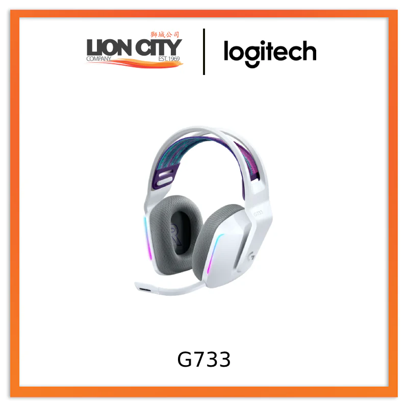 Logitech G733 LIGHTSPEED Wireless Gaming Headset with suspension headband, LIGHTSYNC RGB