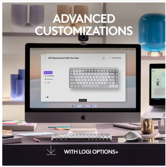 Logitech Mx Mechanical Mini For Mac Pale-grey Tactile, Backlit keys, Multi Connectivity, Long Battery Life - Image 5