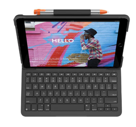 Logitech Slim Folio Bluetooth Keyboard Case For iPad 10.2" 7th, 8th and 9th Gen, Slim Style, Total Comfort - Image 2
