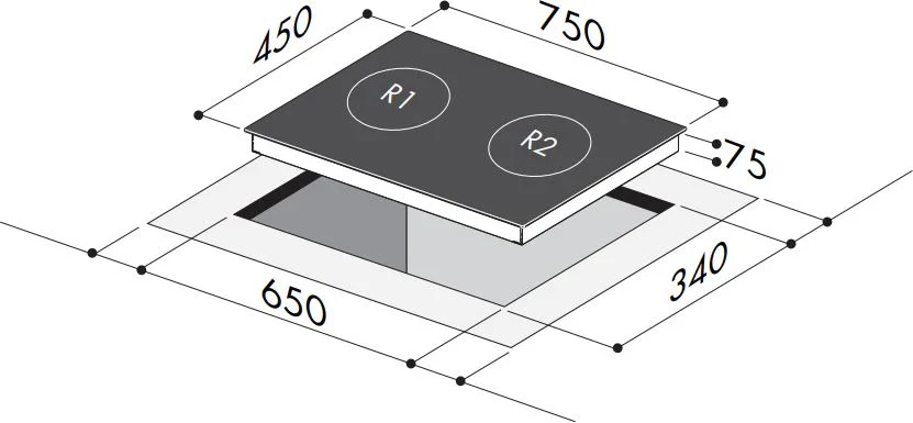 Mayer 75cm 2 Zone Hybrid Induction Hob MM75IDHB - Image 6