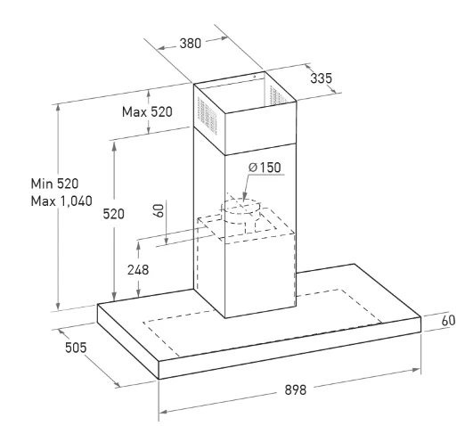 Mayer MMBCH900I Chimney Hood - Image 3
