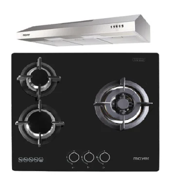 Mayer MMGH/SS633 60cm 3 Burner Glass Gas Hob + MMSL901SM 90 Cm Slimline Hood - Image 2