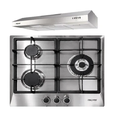 Mayer MMGH/SS633 60cm 3 Burner Glass Gas Hob + MMSL901SM 90 Cm Slimline Hood - Image 4