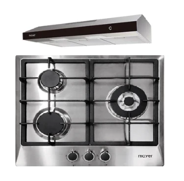Mayer MMGH/SS633 60cm 3 Burner Glass Gas Hob + MMSL902BE  90cm Slimline Hood - Image 4