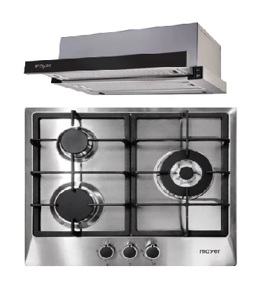 Mayer MMGH/SS633 60cm 3 Burner Glass Gas Hob +  MMTH90 Telescopic Hood - Image 4