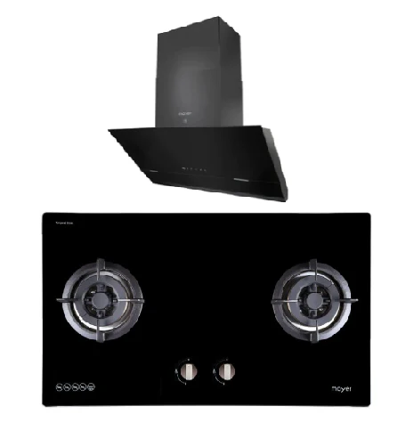Mayer MMGH882/SS882 Built-In Gas Hob 2 Burners  +  MMSH8099-L Angled Chimney Hood - Image 2