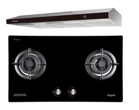 Mayer MMGH772/SS772 Built-In Gas Hob + MMSL902BE 90 Cm Slimline Hood - Image 2
