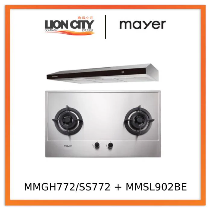 Mayer MMGH772/SS772 Built-In Gas Hob + MMSL902BE 90 Cm Slimline Hood - Image 3