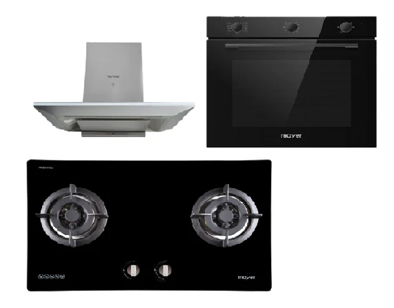 Mayer MMGH772/SS772 Built-In Gas Hob + MMCH905 90cm Chimney Hood + MMDO8R 60 cm Built-in Oven with Smoke Ventilation - Image 2