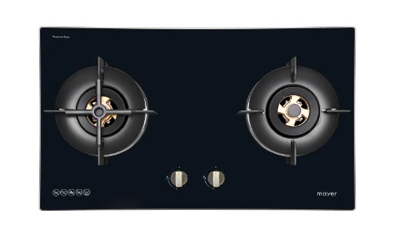 Mayer MMGH7721HI 76cm 2 Burner Glass Gas Hob + MMSI900LEDHS 90cm Semi-integrated Slimline Hood - Image 3