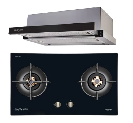 Mayer MMGH7721HI 76cm 2 Burner Glass Gas Hob + MMTH90 Telescopic Hood - Image 2