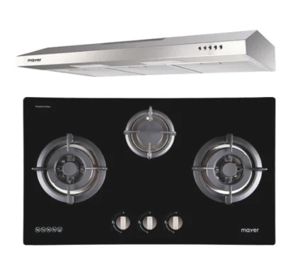 Mayer MMGH773/SS773 Built-In Gas Hob 3 Burners + MMSL901SM 90 Cm Slimline Hood - Image 2