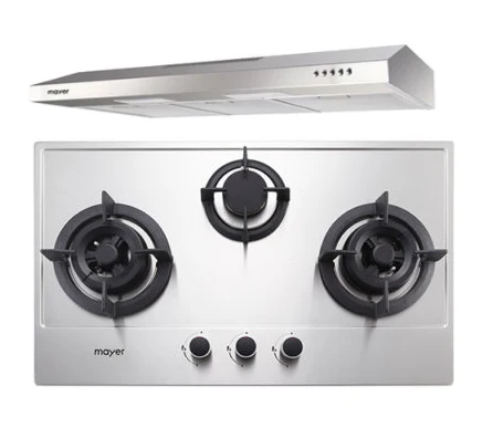 Mayer MMGH773/SS773 Built-In Gas Hob 3 Burners + MMSL901SM 90 Cm Slimline Hood - Image 4