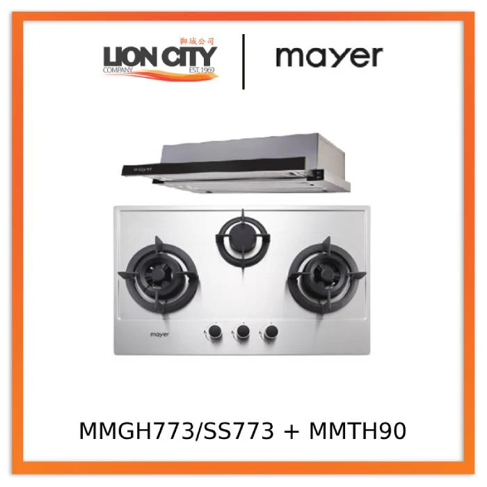Mayer MMGH773/SS773 Built-In Gas Hob 3 Burners + MMTH90 Telescopic Hood (90CM) - Image 3