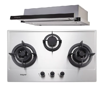 Mayer MMGH773/SS773 Built-In Gas Hob 3 Burners + MMTH90 Telescopic Hood (90CM) - Image 4