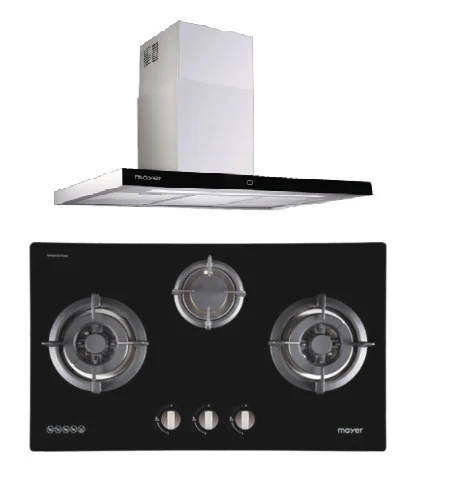 Mayer MMGH773/SS773 Built-In Gas Hob 3 Burners + MMCH407I 90cm Chimney Hood - Image 2