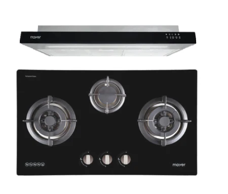 Mayer MMGH773/SS773 Built-In Gas Hob 3 Burners + MMSI900LEDHS 90cm Semi-integrated Slimline Hood - Image 2