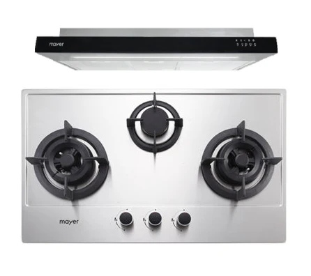 Mayer MMGH773/SS773 Built-In Gas Hob 3 Burners + MMSI900LEDHS 90cm Semi-integrated Slimline Hood - Image 4