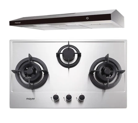 Mayer MMGH773/SS773 Built-In Gas Hob 3 Burners + MMSL902BE 90cm Slimline Hood - Image 4