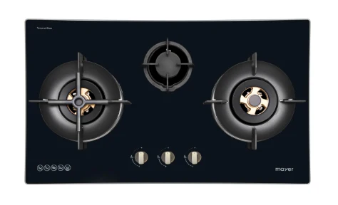 Mayer MMGH7731HI 76cm 3 Burner Glass Gas Hob + MMSI903OT Cm Semi-integrated Hood With Oil Tray - Image 3