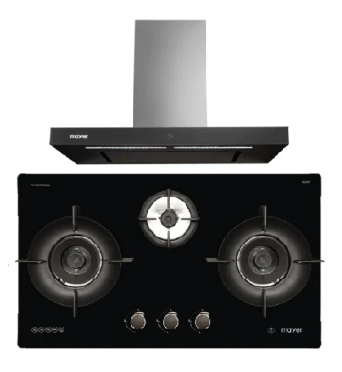 Mayer MMGH793HE 76cm 3 Burner Gas Hob + MMBCH900I Chimney Hood - Image 2
