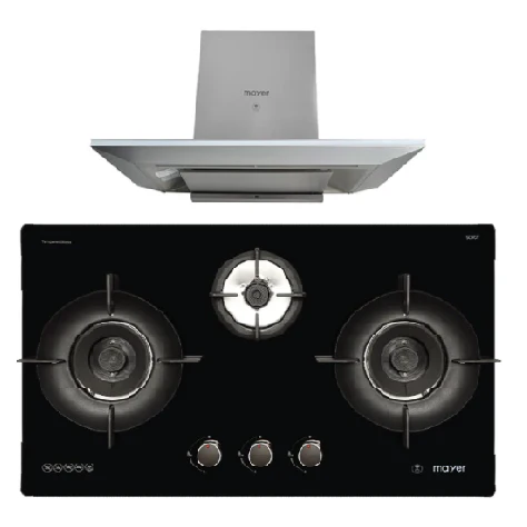 Mayer MMGH793HE 76cm 3 Burner Gas Hob + MMCH905 90cm Chimney Hood - Image 2