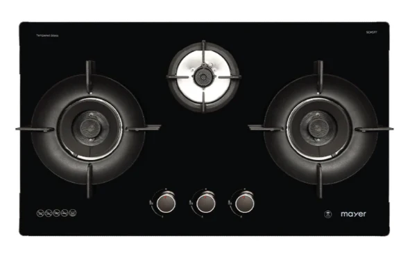 Mayer MMGH793HE 76cm 3 Burner Gas Hob + MMSI903OT Cm Semi-integrated Hood With Oil Tray - Image 3