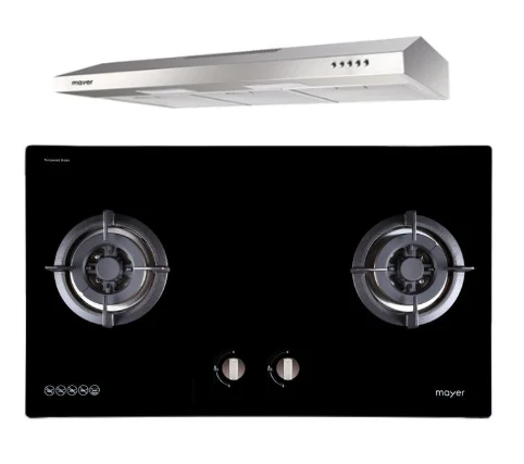 Mayer MMGH882/SS882 Built-In Gas Hob 2 Burners + MMSL901SM 90 Cm Slimline Hood - Image 2