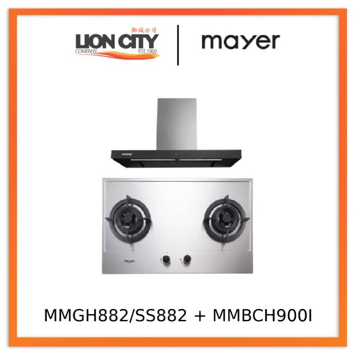 Mayer MMGH882/SS882 Built-In Gas Hob 2 Burners + MMBCH900I Chimney Hood - Image 3