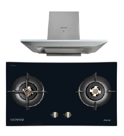 Mayer MMGH8821HI 86cm 2 Burner Glass Gas Hob + MMCH905 90cm Chimney Hood - Image 2