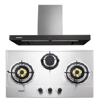 Mayer MMGH883/SS883 86cm 3 Burner Stainless Steel Gas Hob + MMBCH900I Chimney Hood - Image 4