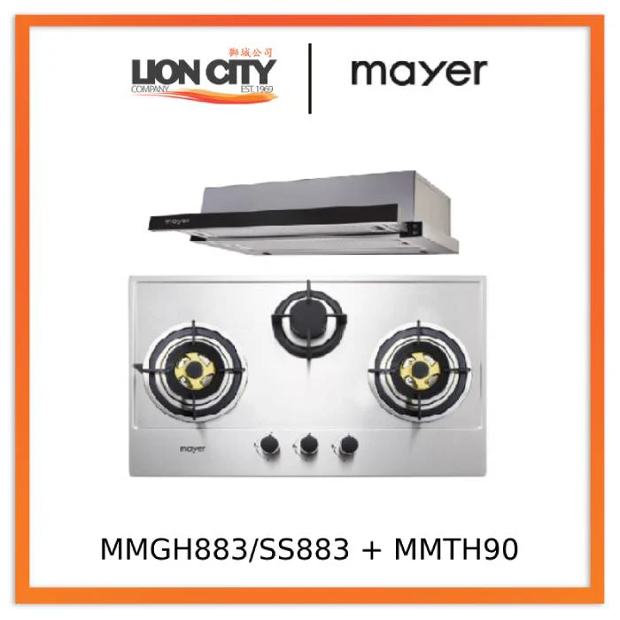 Mayer MMGH883/SS883 86cm 3 Burner Stainless Steel Gas Hob + MMTH90 Telescopic Hood (90CM) - Image 3