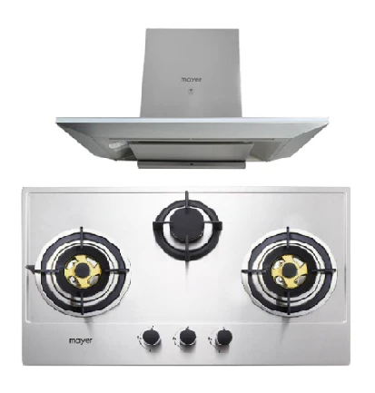 Mayer MMGH883/SS883 86cm 3 Burner Stainless Steel Gas Hob + MMCH905 90cm Chimney Hood - Image 4