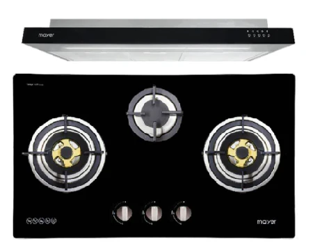 Mayer MMGH883/SS883 86cm 3 Burner Stainless Steel Gas Hob + MMSI900LEDHS 90cm Semi-integrated Slimline Hood - Image 2