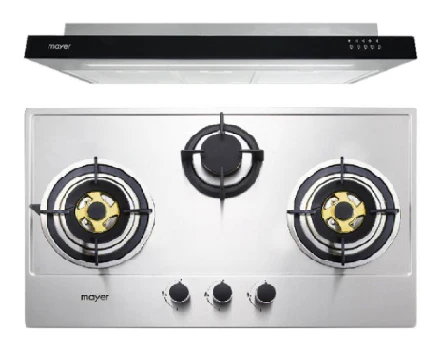 Mayer MMGH883/SS883 86cm 3 Burner Stainless Steel Gas Hob + MMSI900LEDHS 90cm Semi-integrated Slimline Hood - Image 4