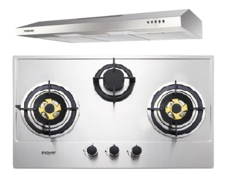Mayer MMGH883/SS883 86cm 3 Burner Stainless Steel Gas Hob + MMSL901SM 90 Cm Slimline Hood - Image 4