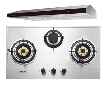 Mayer MMGH883/SS883 86cm 3 Burner Stainless Steel Gas Hob + MMSL902BE  90cm Slimline Hood - Image 4