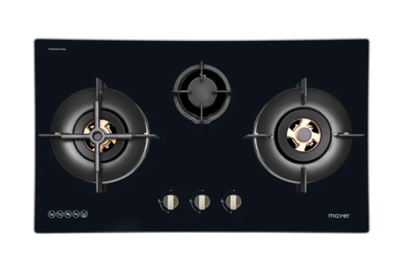 Mayer MMGH8831HI 86cm 3 Burner Glass Gas Hob + MMSL902BE  90cm Slimline Hood + MMDO8R 60 cm Built-in Oven with Smoke Ventilation - Image 3