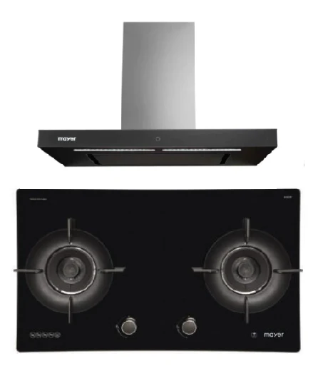 Mayer MMGH892HE 86cm 2 Burner Gas Hob + MMBCH900I Chimney Hood - Image 2