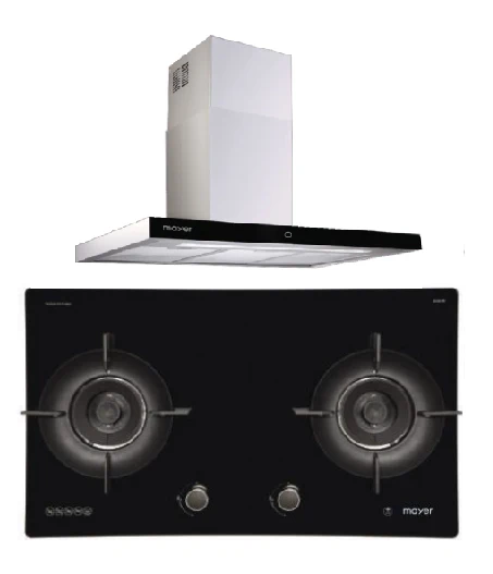 Mayer MMGH892HE 86cm 2 Burner Gas Hob + MMCH407I 90cm Chimney Hood - Image 2
