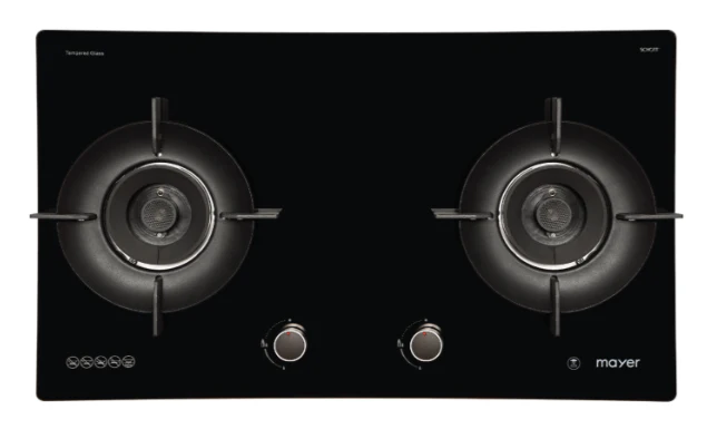 Mayer MMGH892HE 86cm 2 Burner Gas Hob + MMSH8099-L Angled Chimney Hood + MMDO8R 60 cm Built-in Oven with Smoke Ventilation - Image 3