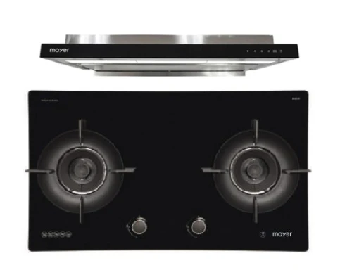 Mayer MMGH892HE 86cm 2 Burner Gas Hob + MMSI903OT Cm Semi-integrated Hood With Oil Tray - Image 2