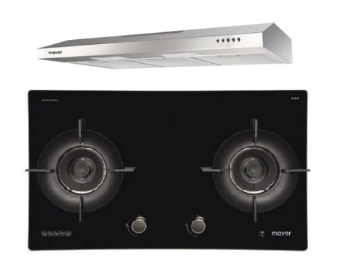 Mayer MMGH892HE 86cm 2 Burner Gas Hob + MMSL901SM 90 Cm Slimline Hood - Image 2