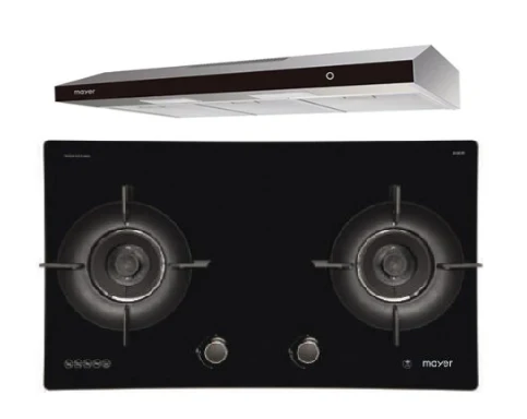 Mayer MMGH892HE 86cm 2 Burner Gas Hob + MMSL902BE  90cm Slimline Hood - Image 2