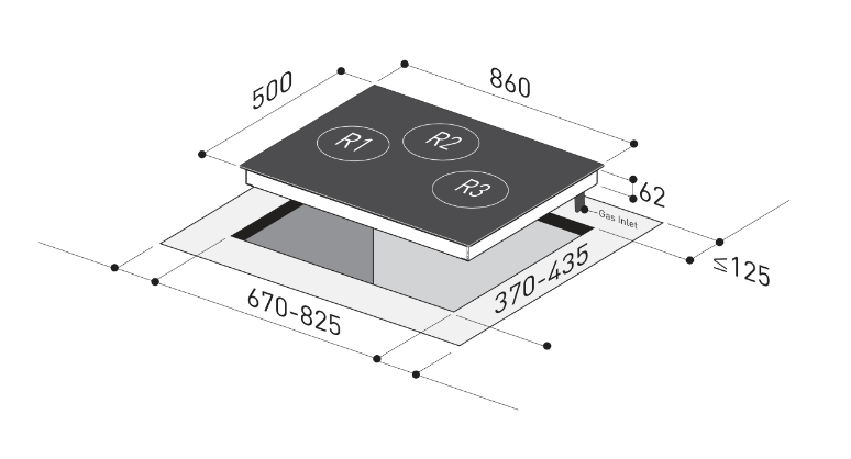 Mayer MMGH893HE 86cm 3 Burner Gas Hob - Image 3