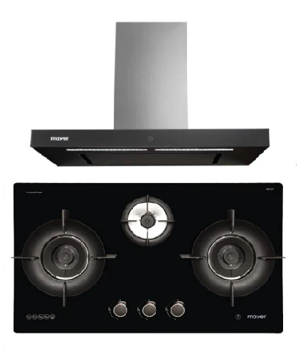 Mayer MMGH893HE 86cm 3 Burner Gas Hob + MMBCH900I Chimney Hood - Image 2