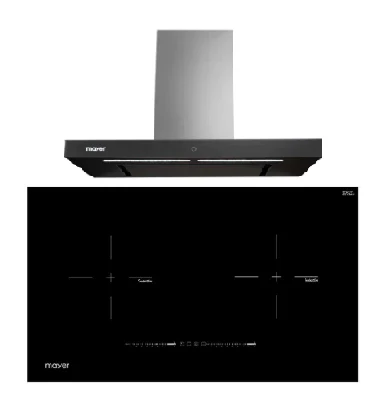 Mayer MMIH752CS 75cm 2 Zone Induction Hob with Slider + MMBCH900I Chimney Hood - Image 2